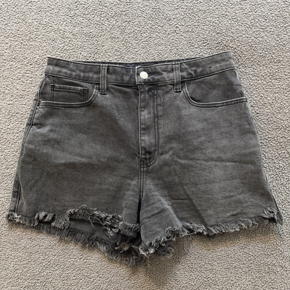 Hollister Womens Ultra High Rise Mom Shorts 3" Vintage Stretch W29 Black